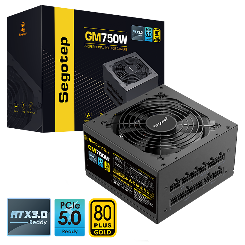 SEGOTEP GM750W ATX 3.0 - 750W 80 PLUS GOLD FULL MODULAR (BLACK)