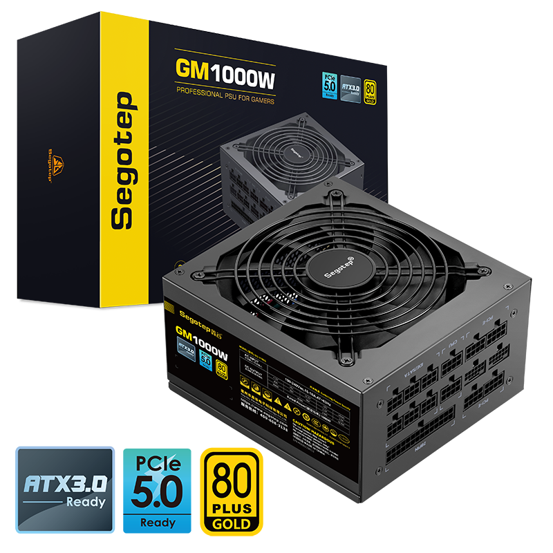 SEGOTEP GM1000W ATX 3.0 - 1000W 80 PLUS GOLD FULL MODULAR (BLACK)